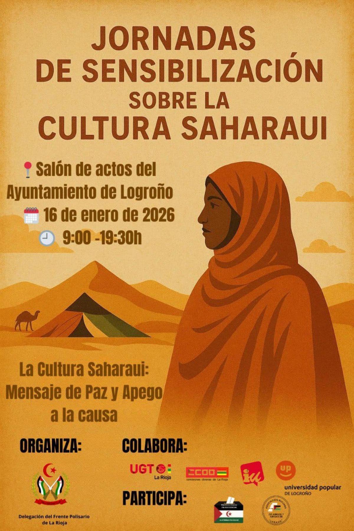 Cartel de la jornada de sensibilización sobre la cultura saharaui