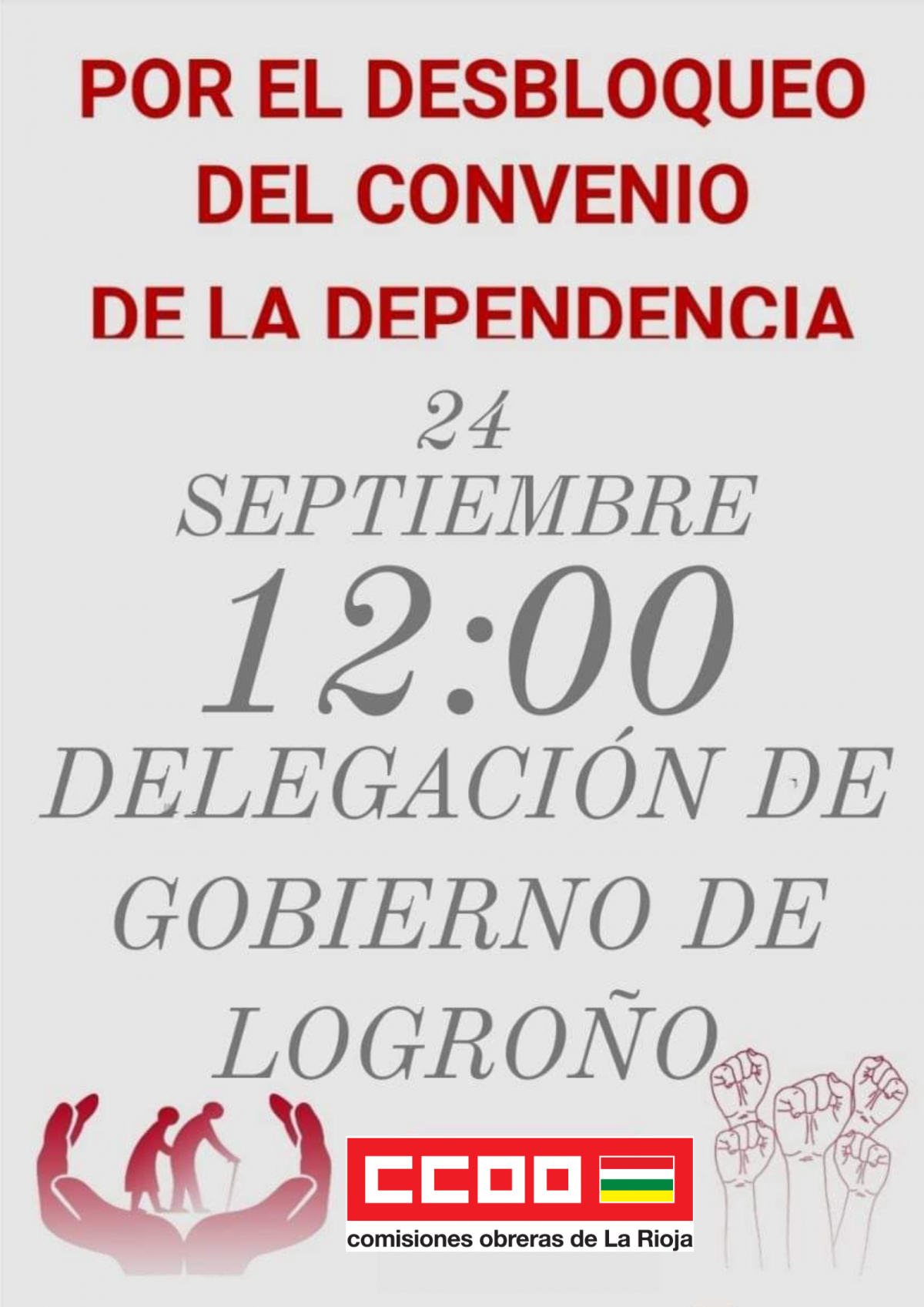 Concentración en Logroño por el convenio del sector de la Dependencia
