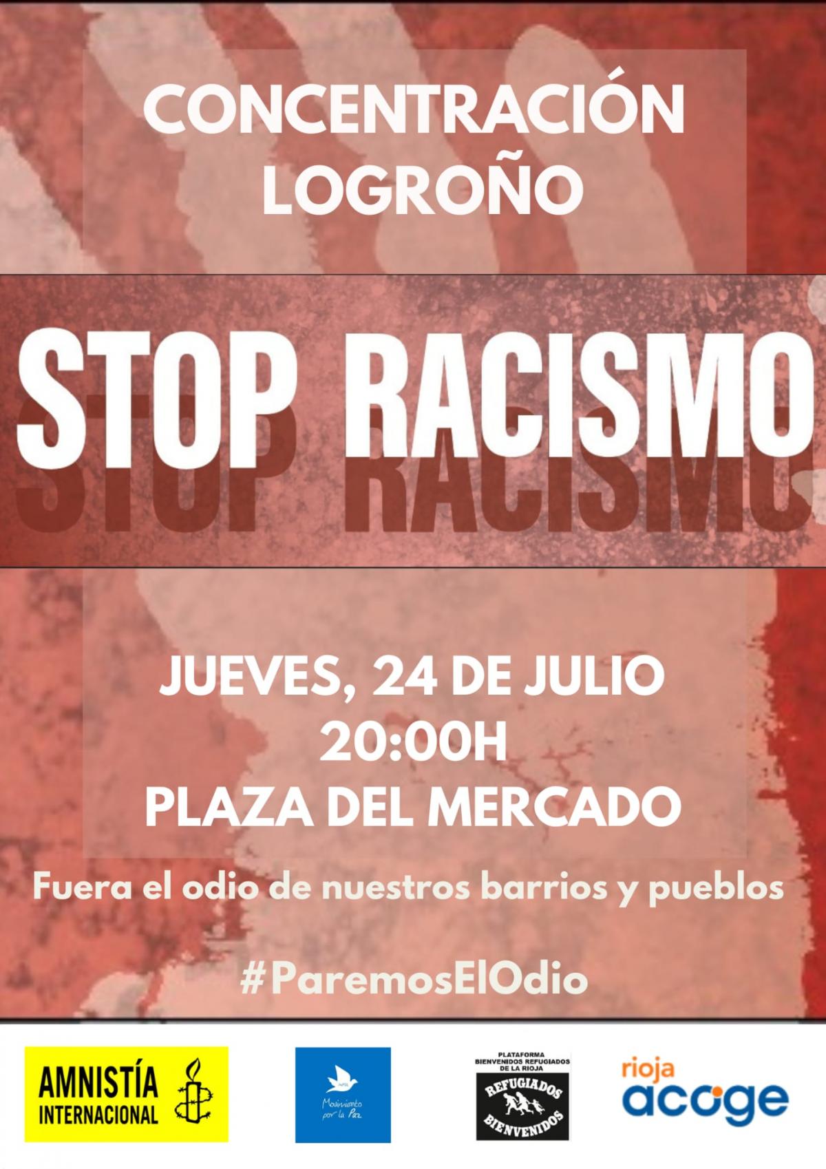 Cartel de la concentracin del jueves 24 de julio en Logroo