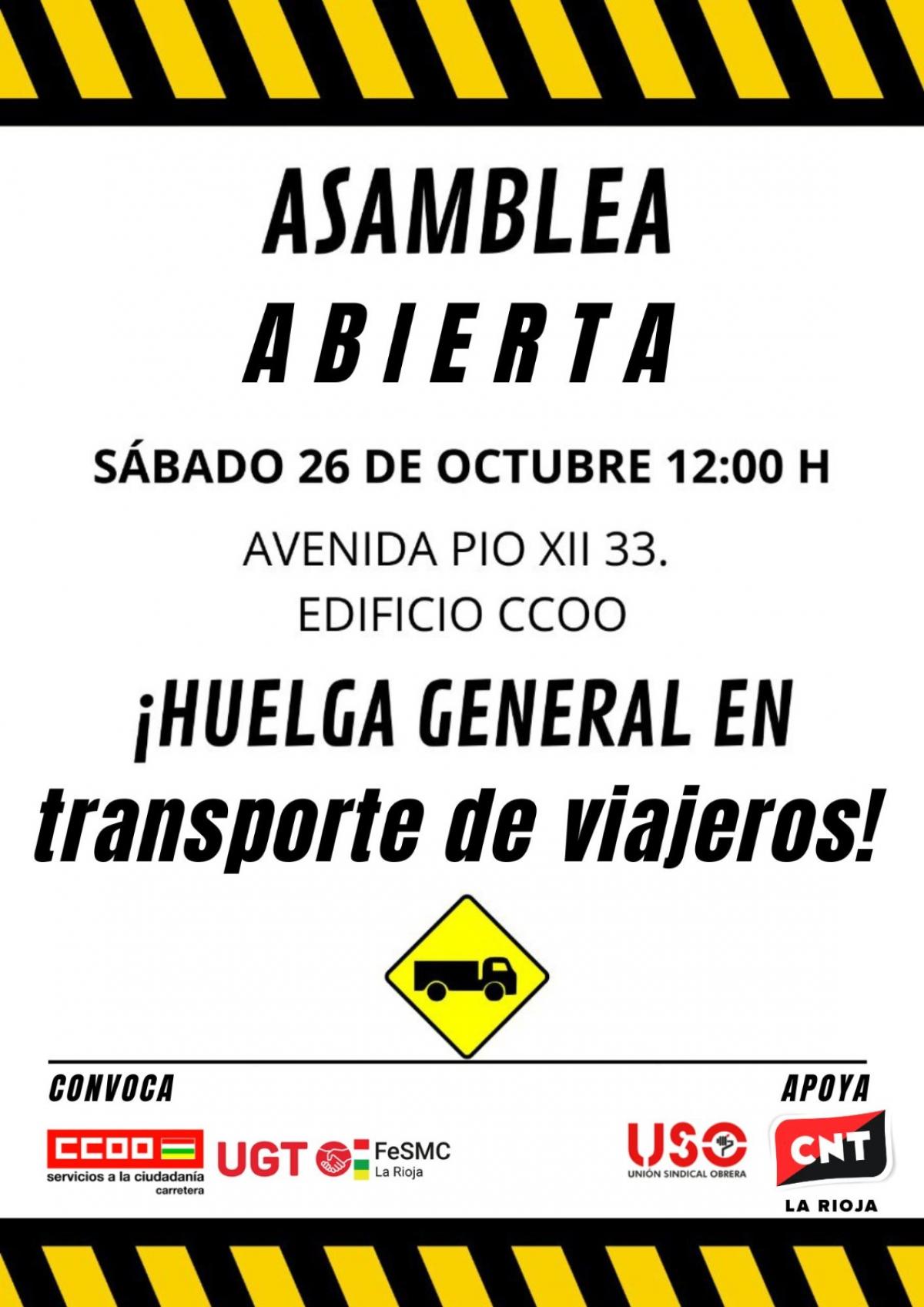 Asamblea huelga transporte