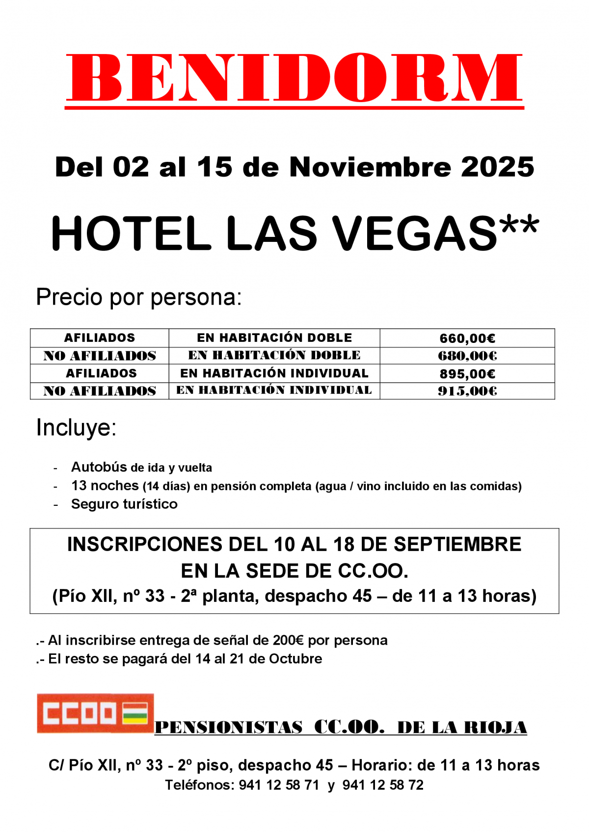 Oferta de viaje a Benidorm
