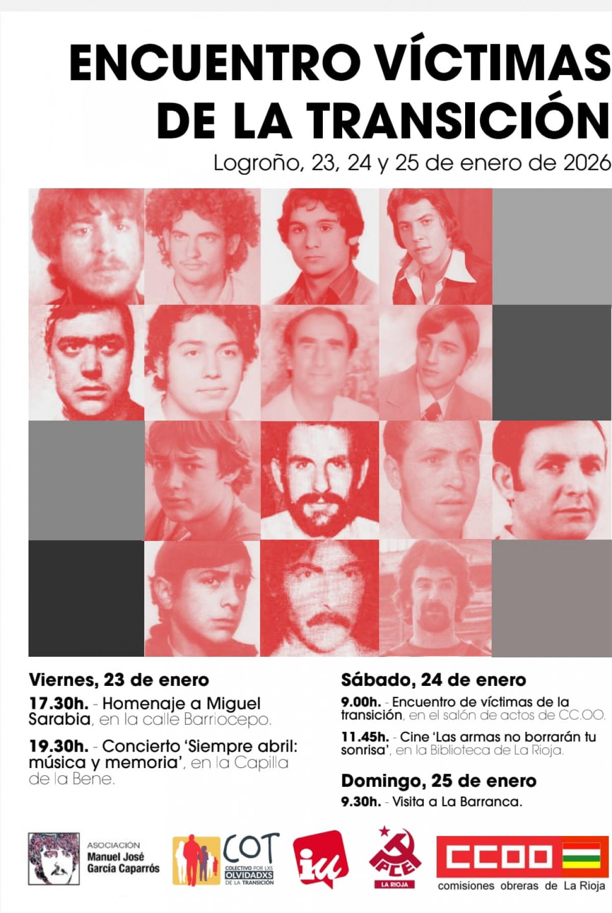 Cartel del encuentro de las víctimas de la transición